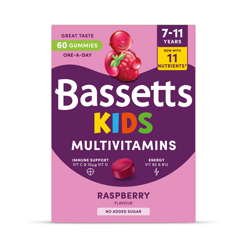 Bassetts kids multivitamins raspberry 60 gummies (British brand)