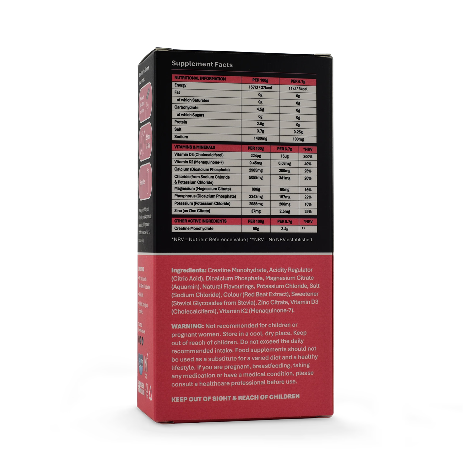 Halo Elevate Hydration Raspberry & Watermelon sachets, imported from the UK