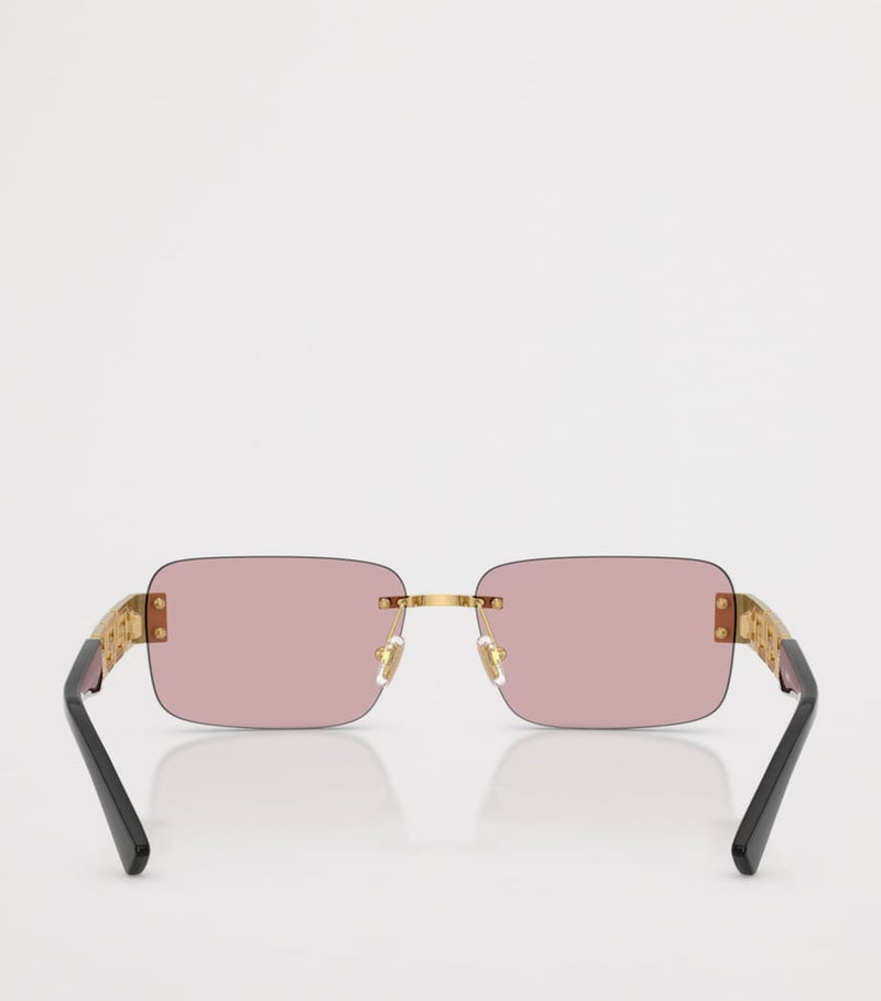 Versace Metal Rectangular Sunglasses Tinted, UK version