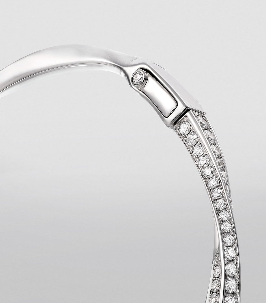 Graff white gold diamond spiral bangle, imported from the UK