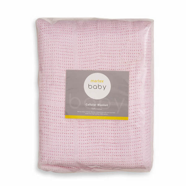 Martex Baby Cotton Leno Weave Cellular Blanket Large Blue - McGrocer