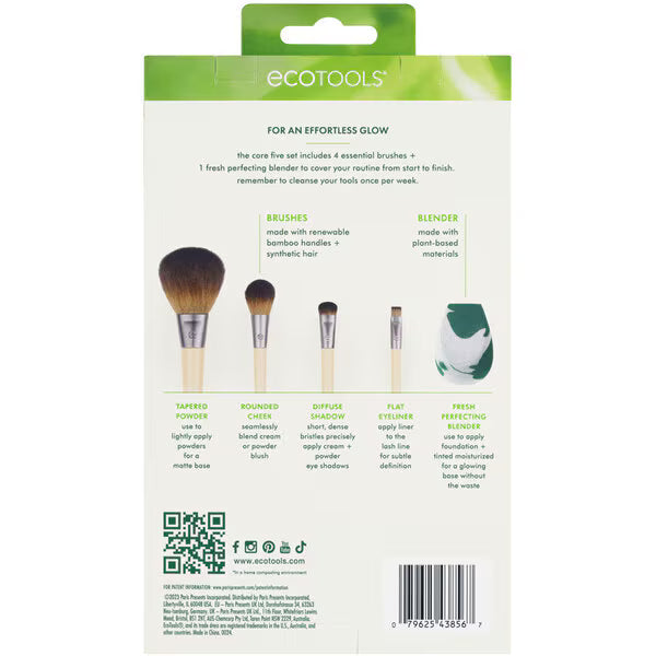 Ecotools Core Five Makeup Brush and Sponge Set - British product