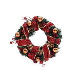 Livingandhome red ribbon lighted wreath 30cm (British brand)