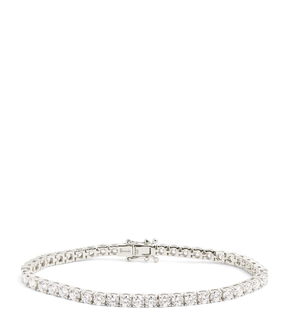 Harrods white gold diamond tennis bracelet 6.00ct - British product