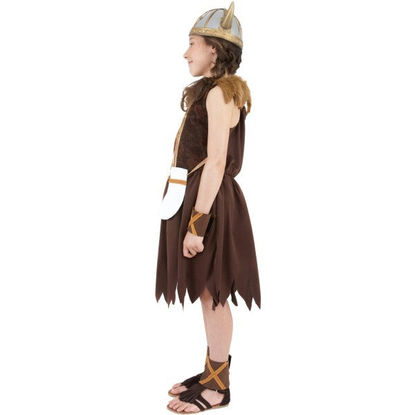 Smiffys Viking Girl Costume brown dress wristcuffs (British brand)