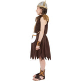 Smiffys Viking Girl Costume brown dress wristcuffs (British brand)