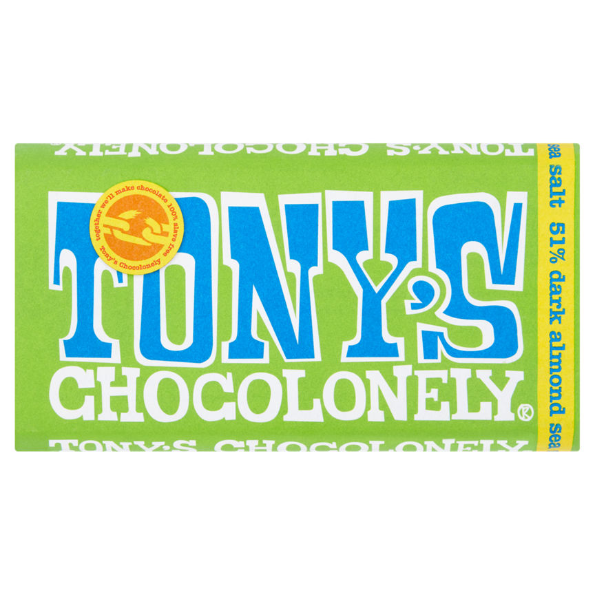 Tony's Chocolonely Fairtrade Dark Chocolate Almond Sea Salt 51%