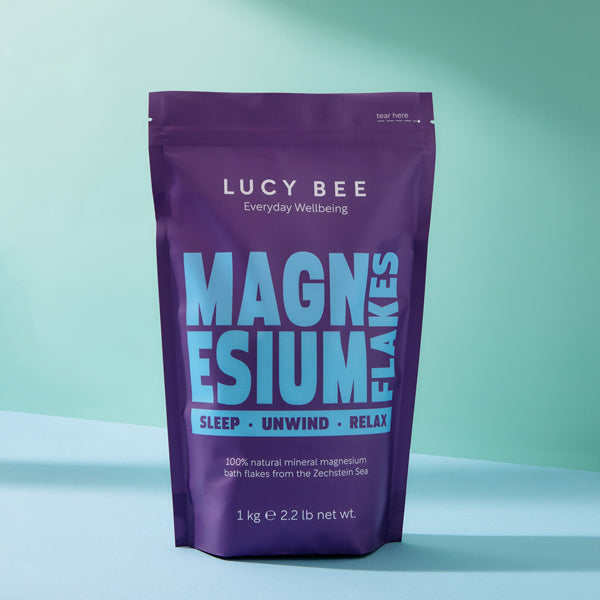 Lucy Bee Magnesium Bath Flakes Relaxing Mineral Soak 1kg - British product