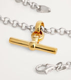Tilly Sveaas gold-plated T-bar belcher chain bracelet, imported from the UK