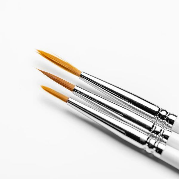 Glisten Cosmetics thick liner brush set with three sizes, UK version