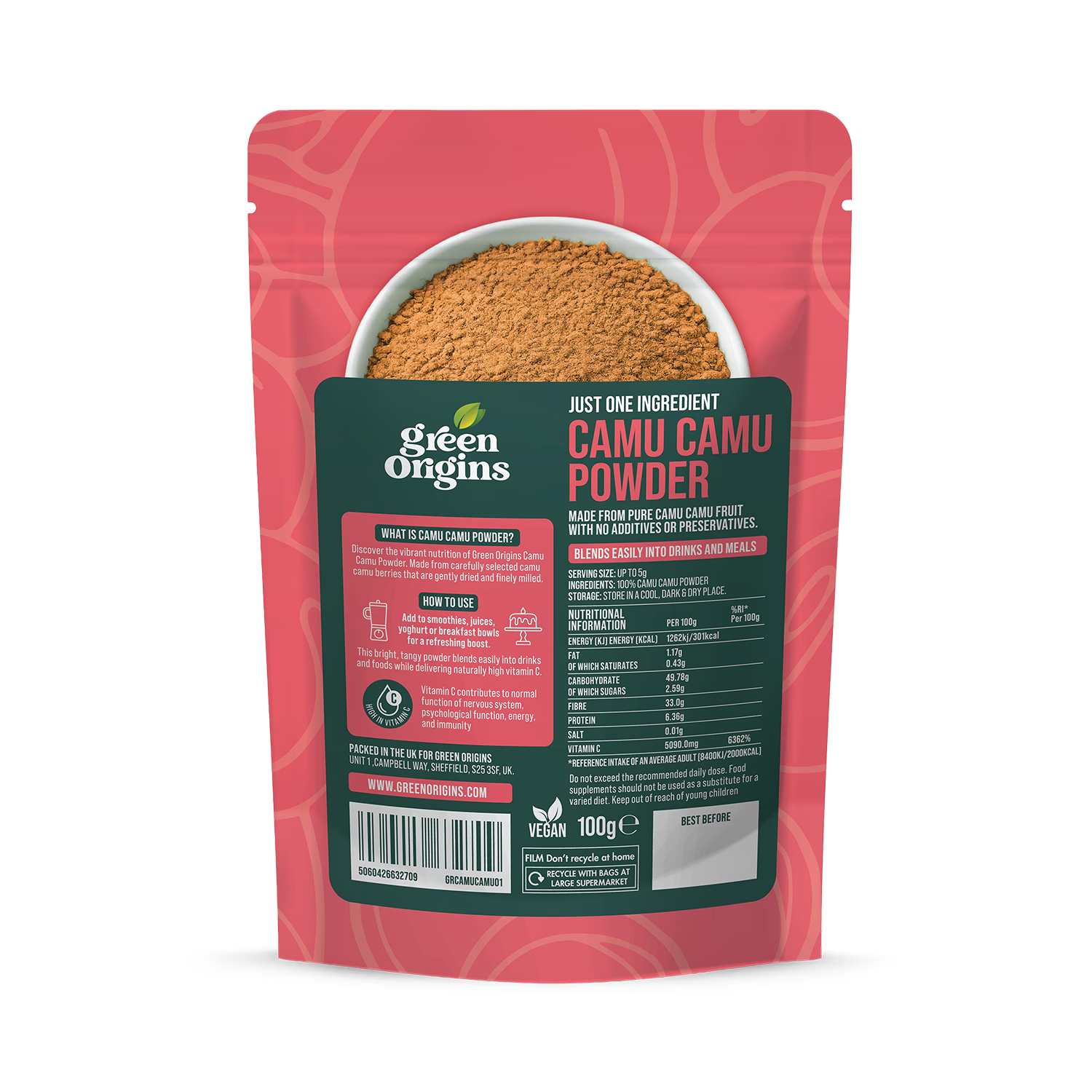Green Origins Camu Camu Powder 100 g (British brand)