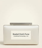 McQueen leather T-Bar box clutch bag, imported from the UK