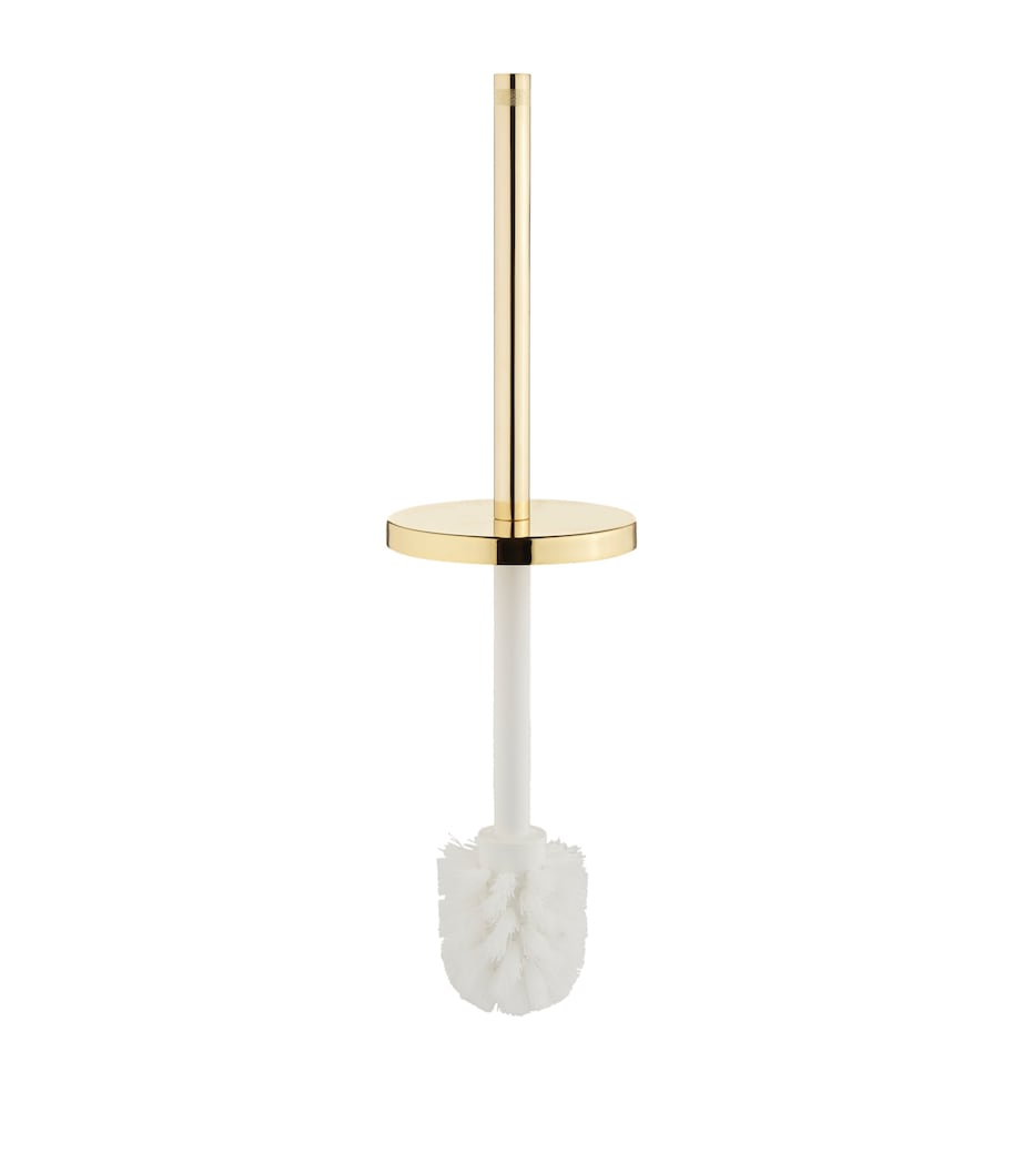 ZODIAC Roman toilet brush holder with grooved crystal and 24-karat gold handle (British brand)
