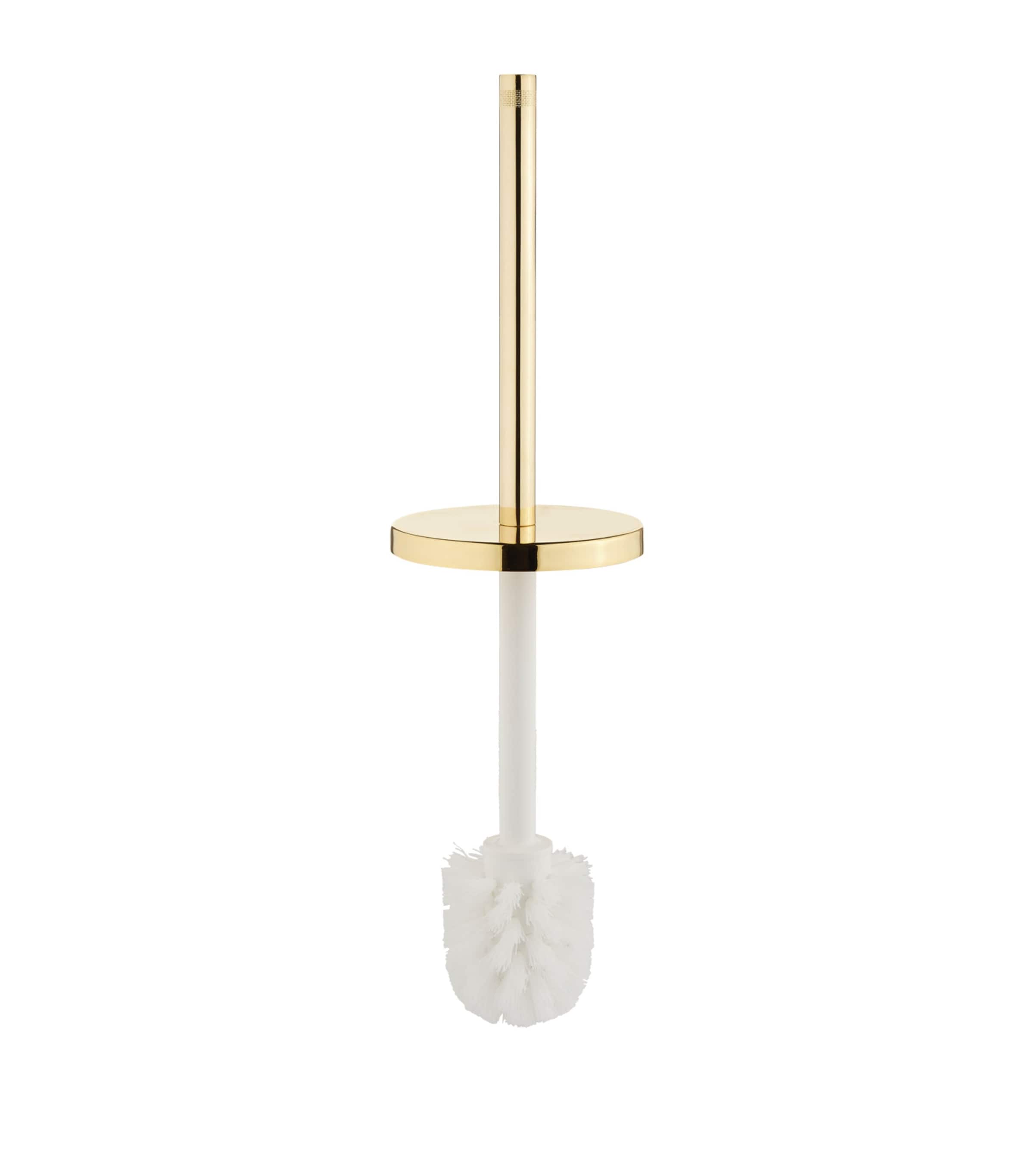 ZODIAC Roman toilet brush holder with grooved crystal and 24-karat gold handle (British brand)