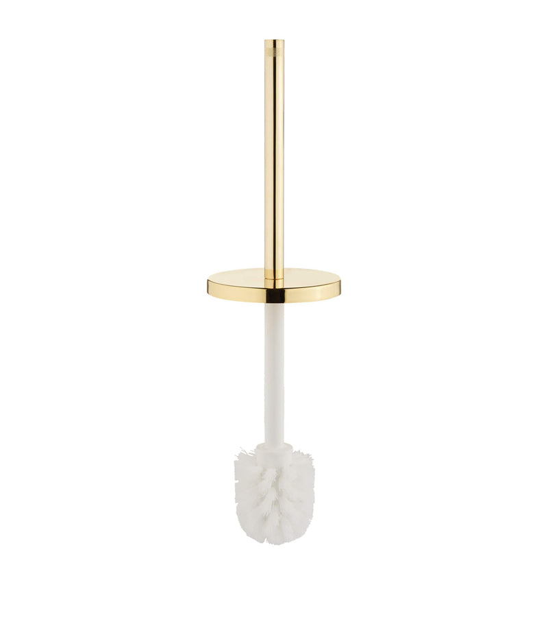 ZODIAC Roman toilet brush holder with grooved crystal and 24-karat gold handle (British brand)