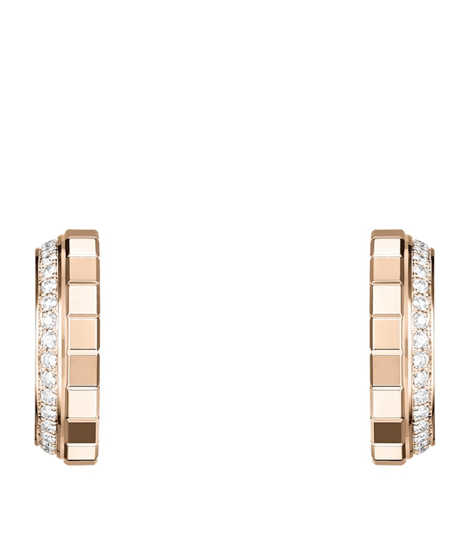 Chopard Ice Cube hoop earrings rose gold diamond (British brand)