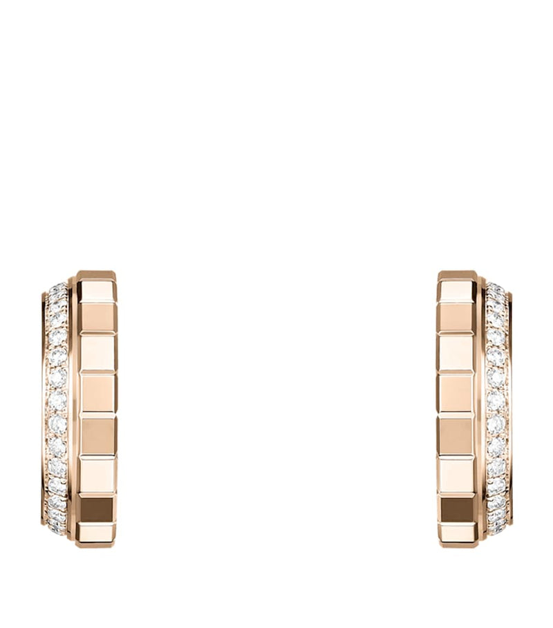 Chopard Ice Cube hoop earrings rose gold diamond (British brand)