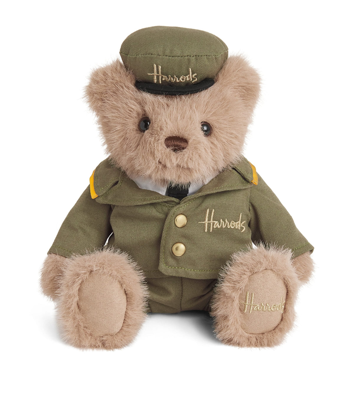 Harrods Medium Green Man Bear soft toy 18cm, UK version