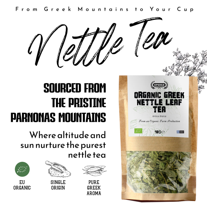 APSOGO organic nettle leaf tea loose leaf 75g, imported from the UK