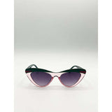 SVNX cat-eye sunglasses pink green - British product