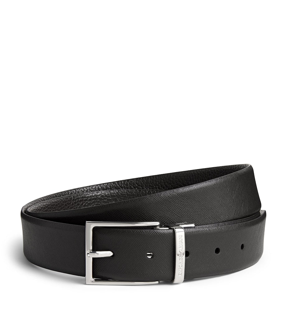 Emporio Armani grained leather belt 3cm (British brand)