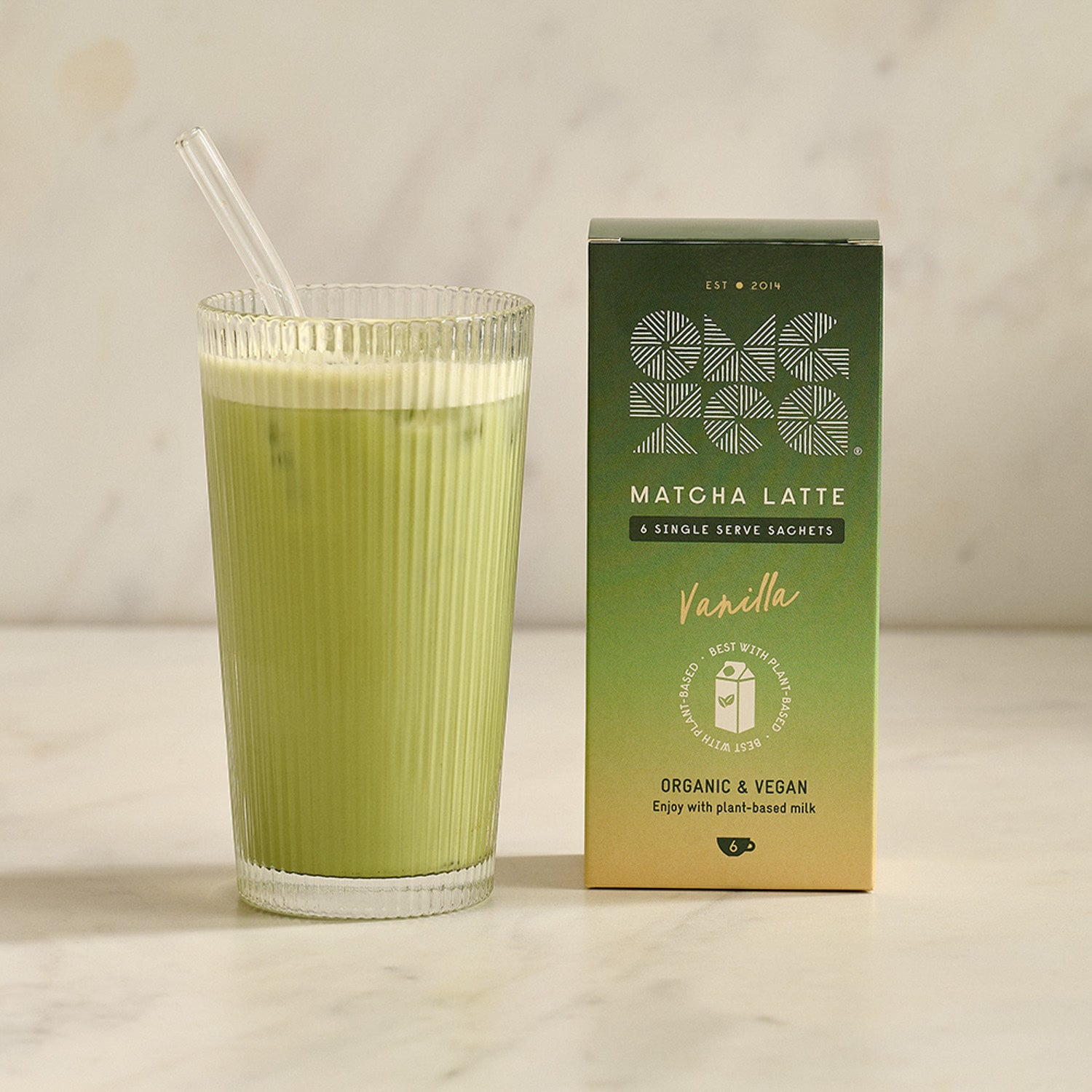 OMGTEA Matcha Latte Vanilla 6 Sachets, UK version