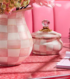 MacKenzie-Childs Rosy Check decorative pot 12cm, imported from the UK