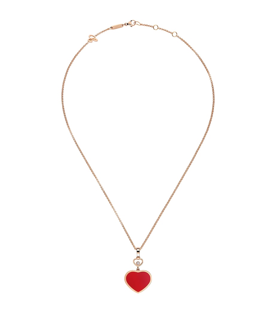 Chopard Happy Hearts pendant rose gold carnelian diamond, UK version
