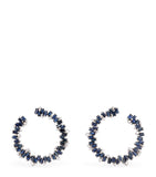 Suzanne Kalan white gold diamond blue sapphire spiral earrings, UK version