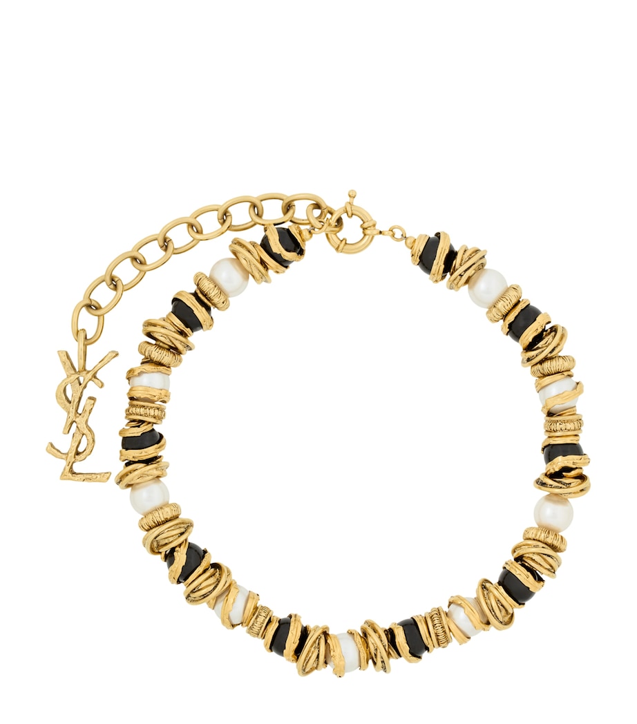 Saint Laurent Loulou pearl and disk necklace, UK version