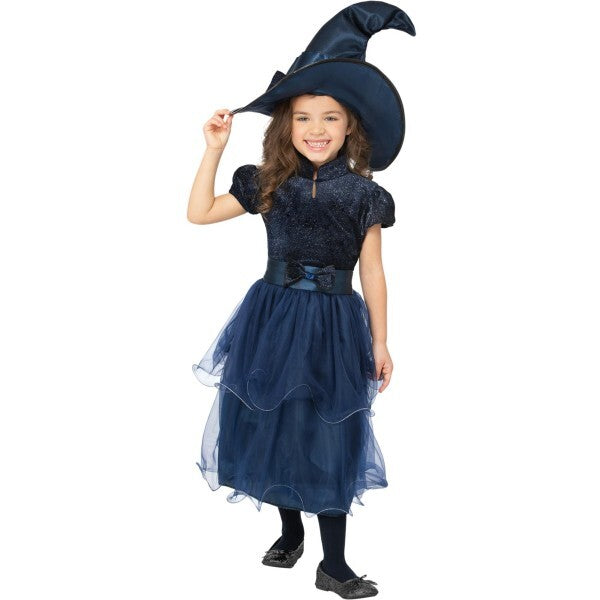 Smiffys Deluxe Midnight Witch Kids Costume, Blue
