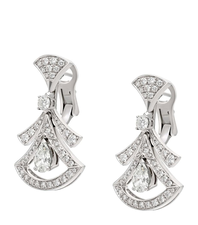 Bvlgari white gold and diamond earrings - British product