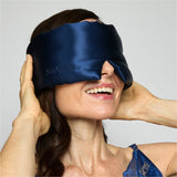 Silk Addict weighted mulberry silk sleep mask navy - British product