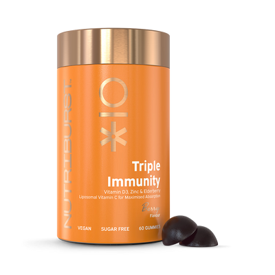Holland & Barrett Nutriburst Triple Immunity with Vitamin C, D & Zinc Immune Support Gummies 60 Count- Buy online at McGrocer