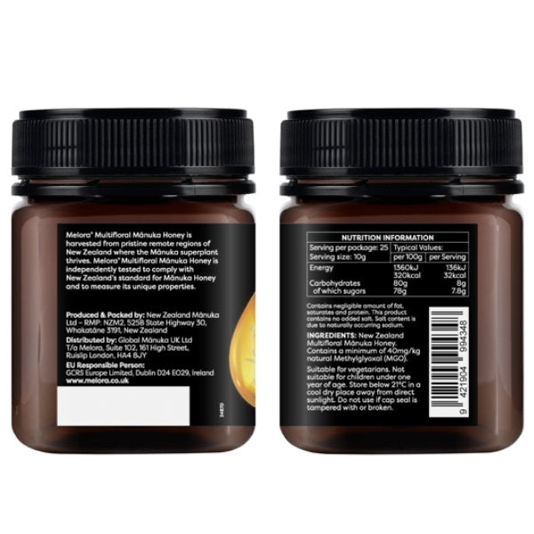 Melora Manuka Honey 40MGO 250g, UK version