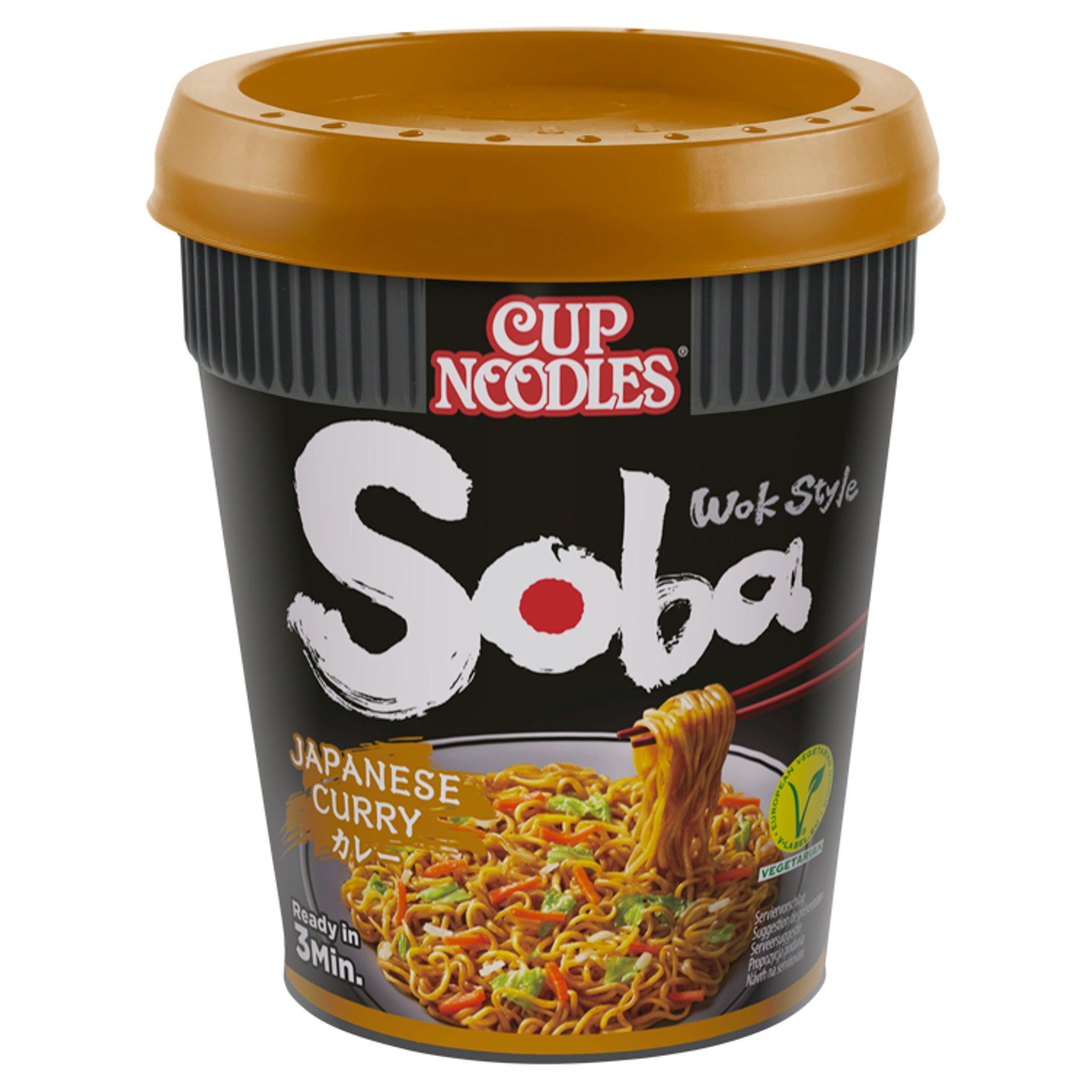 Nissin Soba Japanese Curry Wok Style Instant Cup Noodles Pot 90g Instant snack & meals Sainsburys   