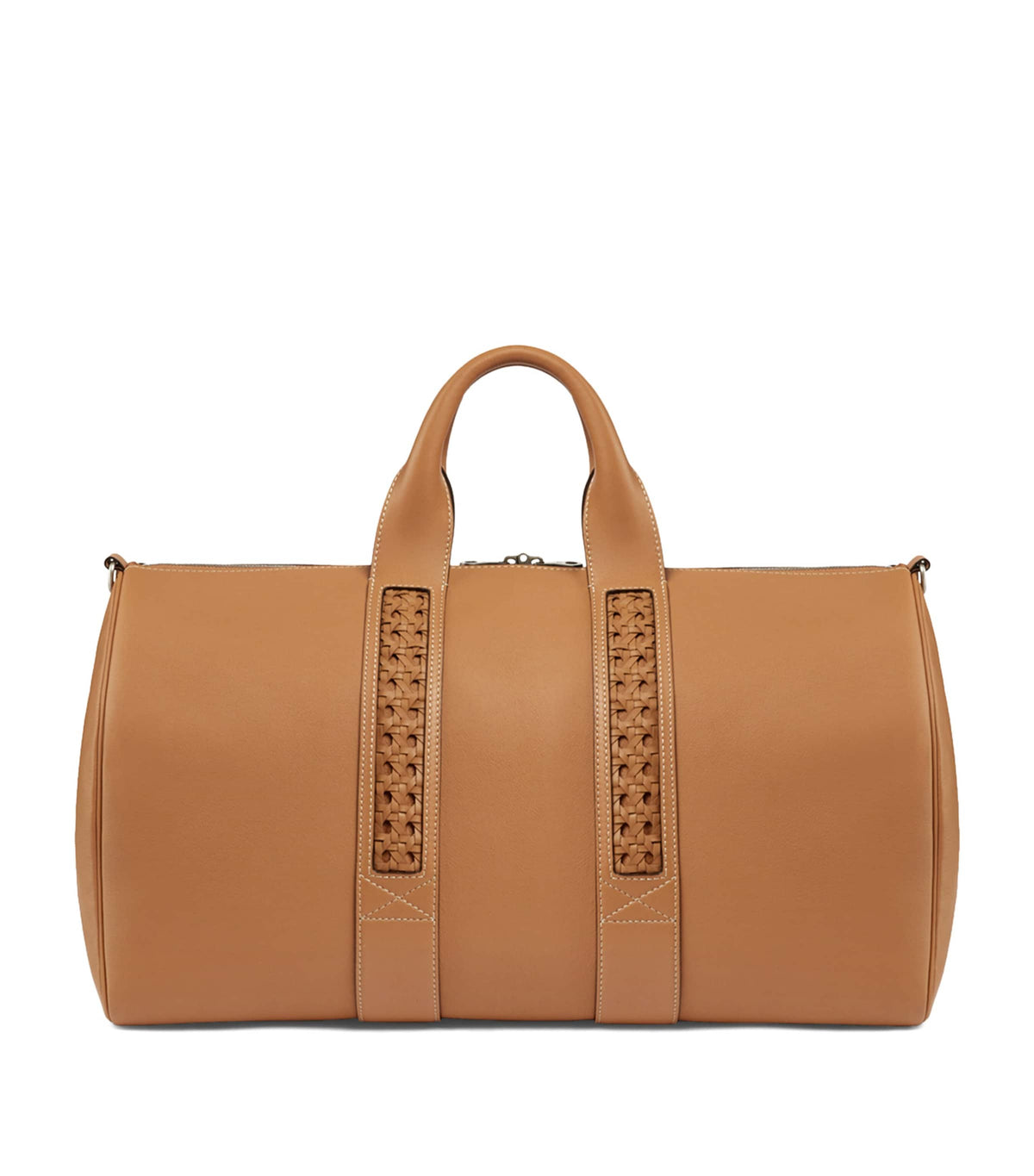 Aviteur leather woven-detail holdall - British product
