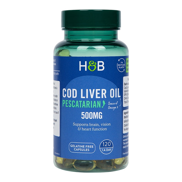 Holland & Barrett Cod Liver Oil 500mg 120 Capsules GOODS Holland&Barrett