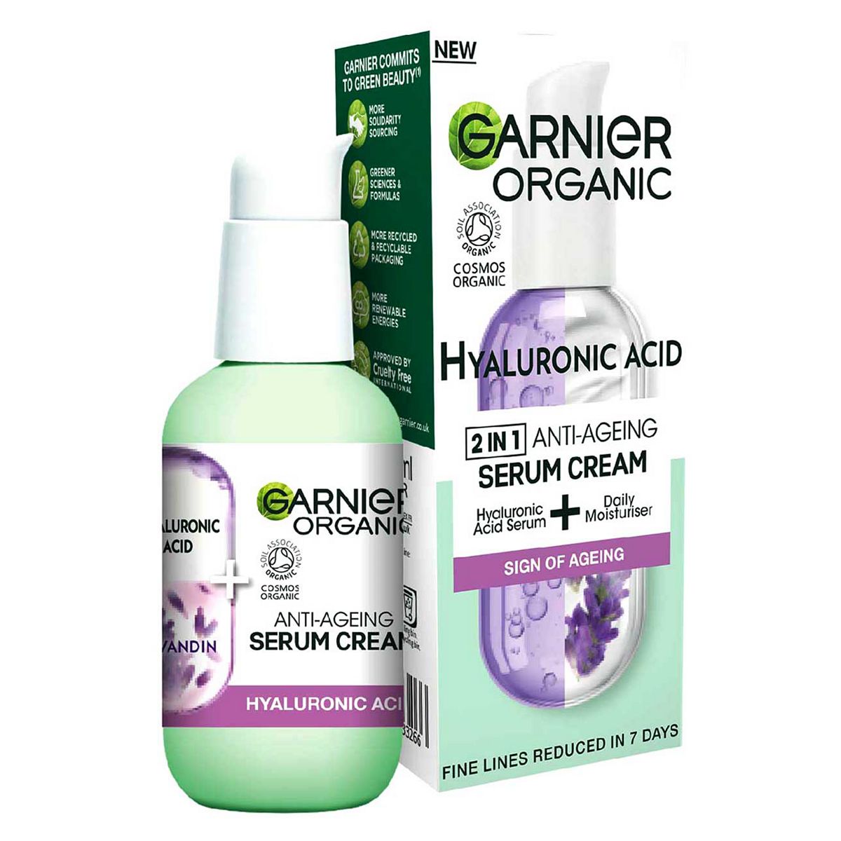 Garnier Organic Lavandin & Hyaluronic Acid 2in1 Anti-Ageing Serum Cream 50ml GOODS Boots   