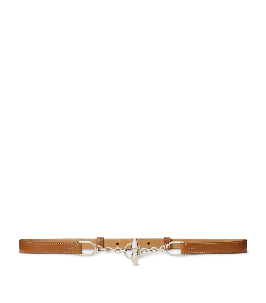 Ralph Lauren leather toggle skinny belt 2.5cm, UK version
