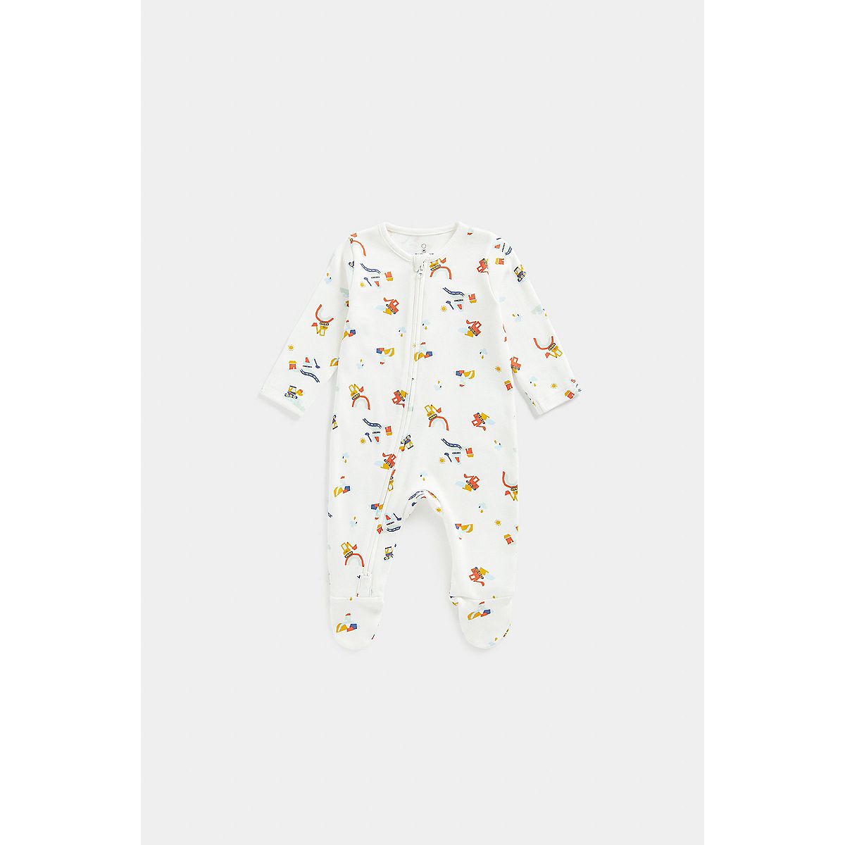 Mothercare Diggers Zip-Up Baby Sleepsuit GOODS Boots   