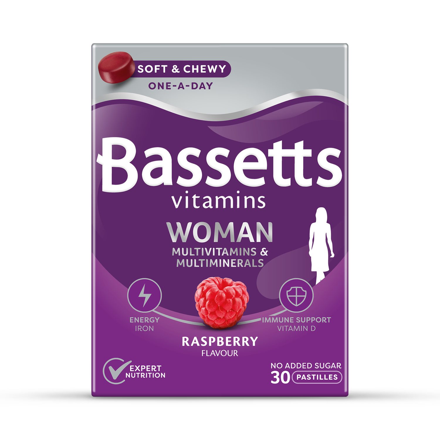 Bassetts Vitamins women's multivitamin pastilles raspberry 30 count (British brand)