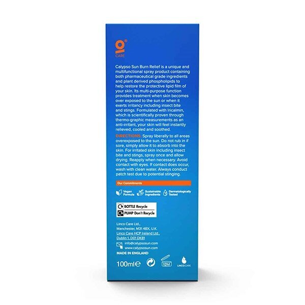 Calypso Sun Burn Relief Spray 100ml, UK version