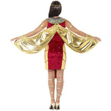 Smiffys Egyptian goddess costume in red with wings and headpiece (British brand)