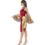 Smiffys Egyptian goddess costume in red with wings and headpiece (British brand)