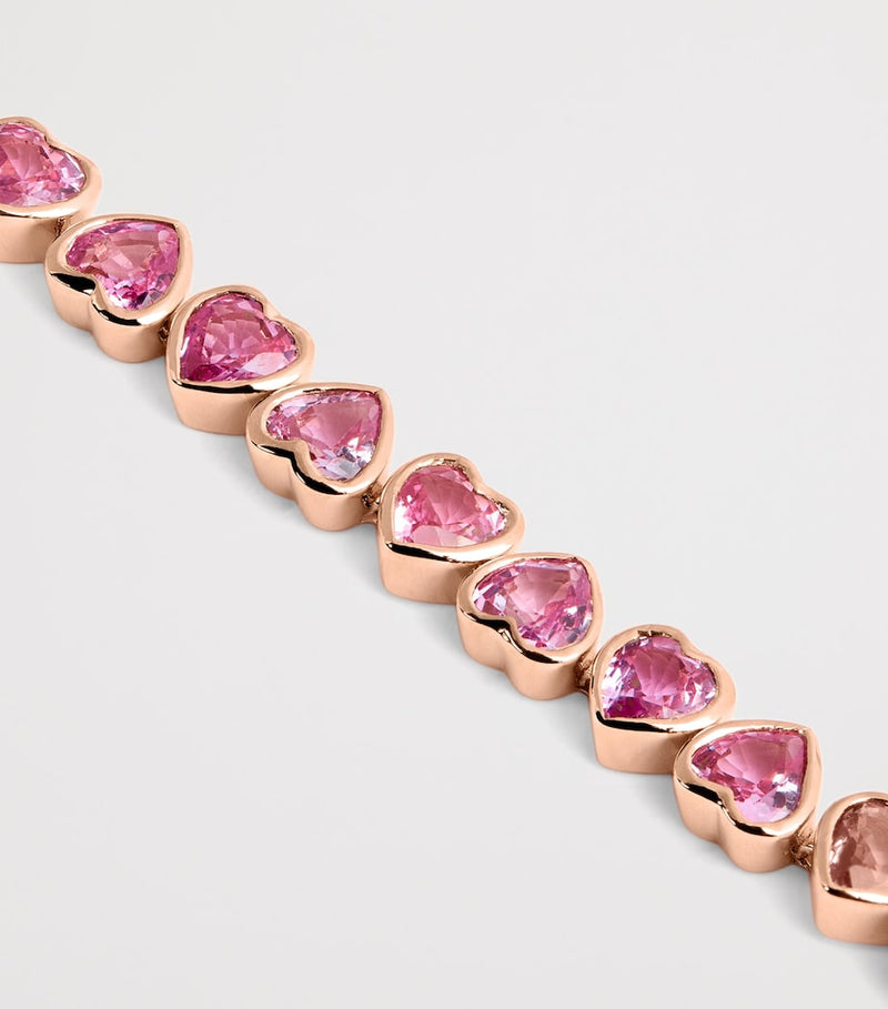SHAY rose gold tennis bracelet with pink sapphires, imported from the UK