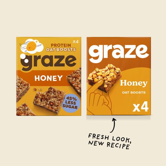 Graze Protein Honey Snack Bars Wholegrain Oats   4 per pack Food Cupboard M&S   