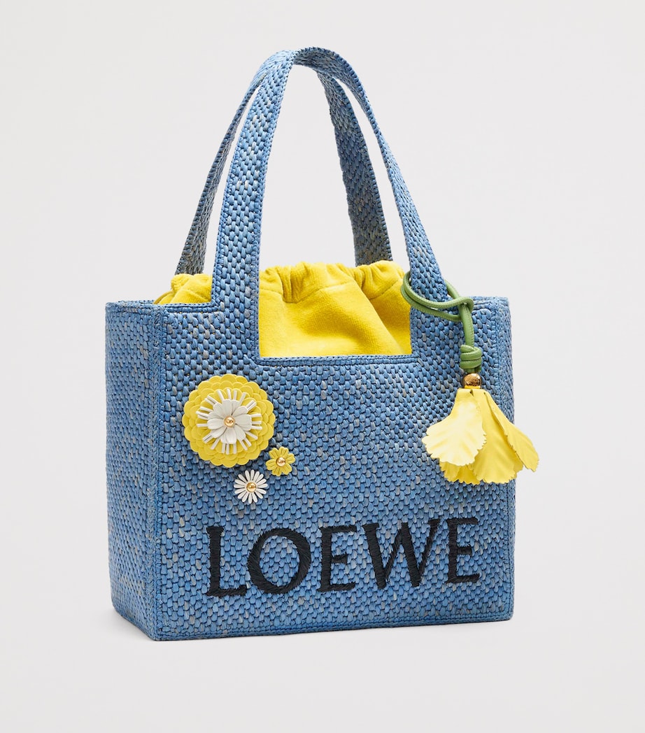LOEWE leather-trim flower pin H1cm W2.5cm, imported from the UK