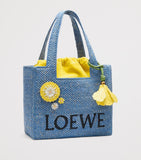 LOEWE leather-trim flower pin H1cm W2.5cm, imported from the UK
