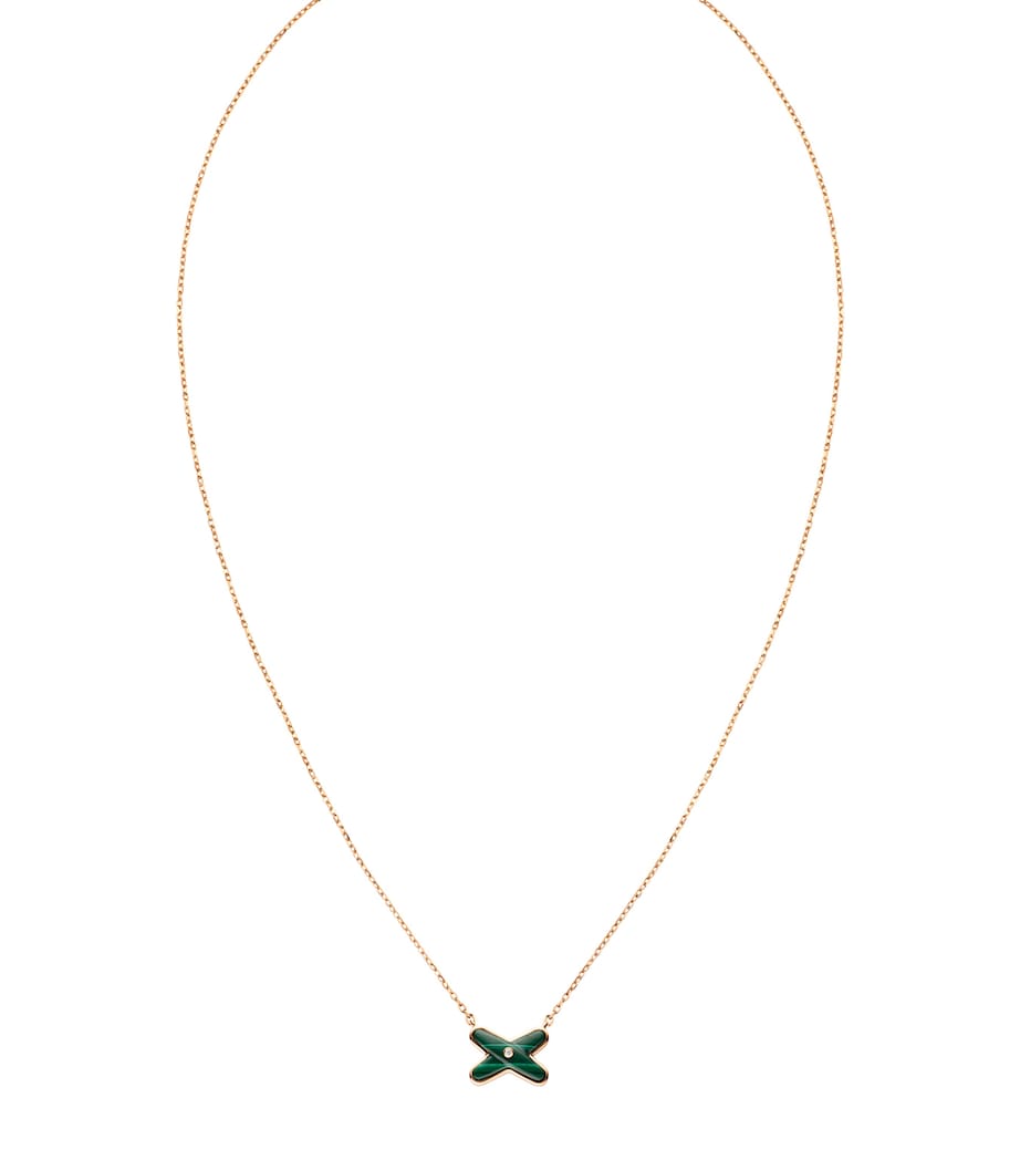 Chaumet Jeux de Liens pendant necklace rose gold diamond malachite (British brand)